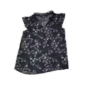 Mossimo floral sheer blouse Women's Size Medium black